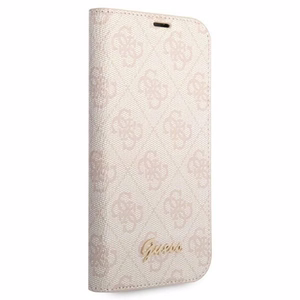 Viedtālruņa apvalks Guess GUBKP14LHG4SHP iPhone 14 Pro 6.1" - rozā / rozais logotips 4G Vintage Gold Logo