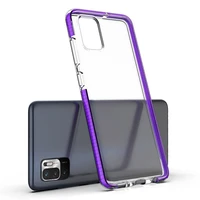 Pavasara viedtālruņa apvalks caurspīdīgs TPU gēla aizsargvāks ar krāsainu rāmi Xiaomi Redmi Note 10 5G / Poco M3 Pro melns