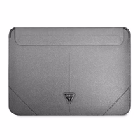 Guess Saffiano Triangle Logo apvalks 16" klēpjdatoram - sudraba