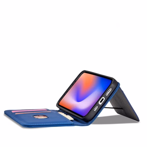 Magnētiskais karšu apvalks iPhone 12 Pro Max maciņš karšu maks karšu turētājs zils