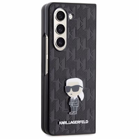 Karl Lagerfeld Saffiano Monogram Ikonik Pin viedtālruņa apvalks Samsung Galaxy Z Fold 5 - melns