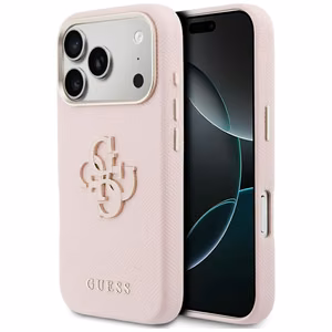 GUESS case for iPhone 17 Pro GUHCP17L5PS4RGGP (PU FW Resin Logo) pink