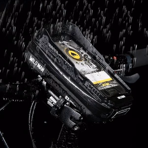 WILDMAN ceļojumu soma velosipēda stūrei ar rāvējslēdzēju, 0,6L (4 "- 7"), XT3, melna