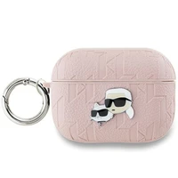 Karl Lagerfeld Monogramma Karl & Choupette galvas apvalks AirPods Pro 2 - rozā