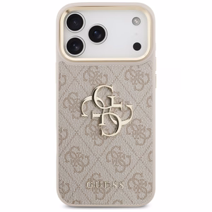 Guess 4G Big 4G Classic Logo Big Strap Metal Buttons Case for iPhone 17 Pro Max - Pink