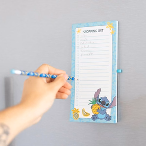 Disney Stitch Tropical magnētiskais iepirkumu saraksta bloknots ledusskapim ar zīmuli, 10 × 21 cm