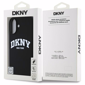 DKNY silikona balts ar logotipu Magnētiskais viedtālruņa apvalks iPhone 16 - melns