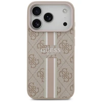 Guess 4G MagSafe futrālis ar svītrām iPhone 17 Pro - Rozā krāsā
