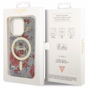 Guess GUHMP14LHCFWSA iPhone 14 Pro 6.1" zaļš/zaļš cietais apvalks Ziedu MagSafe