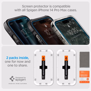 Spigen Glas.tR EZ Fit закалённое стекло для iPhone 14 Pro Max - 2 шт.