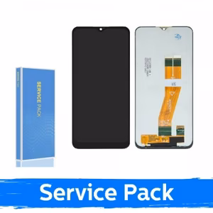 LCD displejs saderīgs ar Samsung A035G A03 EU melns (Service Pack / Aftermarket)(NF versija)