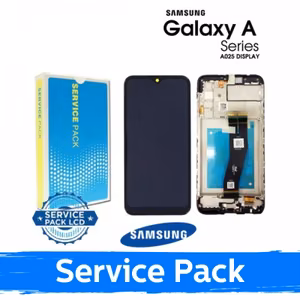 LCD displejs saderīgs ar Samsung A025G A02s EU melns ar rāmi (Service Pack)