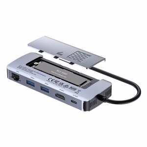 UNITEK aktīvs USB-C sadalītājs 10Gbps, M.2, HDMI, PD 100W