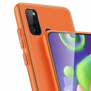 Dux Ducis Yolo elegantais vāciņš no mīksta TPU un PU ādas Samsung Galaxy M30s oranžs