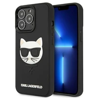 Karl Lagerfeld 3D gumijas Choupette apvalks viedtālrunim iPhone 13 Pro / iPhone 13 - melns