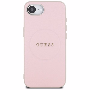 Guess Grained Ring MagSafe viedtālruņa apvalks iPhone 16e - rozā