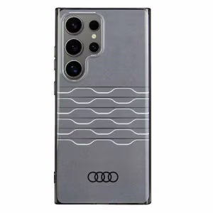 Audi IML Ģeometriskā raksta viedtālruņa apvalks S24 Ultra S928 melns/melns cietais apvalks AU-IMLS24U-A6/D3-BK