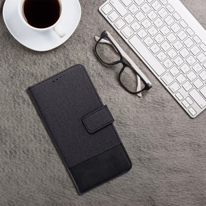 GOMMA grāmatas tipa viedtālruņa apvalks Xiaomi Redmi Note 14 4G (GLOBAL - 164,84mm x 78,15mm x 8,16mm) melns