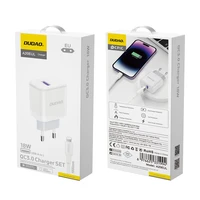 Dudao A20EU USB-A 18W tīkla lādētājs - balts + USB-A - Lightning kabelis