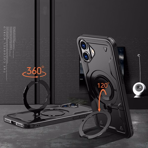 Hybrid Armor Trendy viedtālruņa apvalks ar MagSafe iPhone 16 - melns