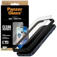 PanzerGlass īpaši plats EasyAligner rūdītais aizsargstikls iPhone 17 Pro viedtālrunim