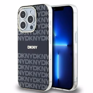 DKNY IML mono un svītrainais magnētiskais viedtālruņa apvalks iPhone 15 Pro – melns