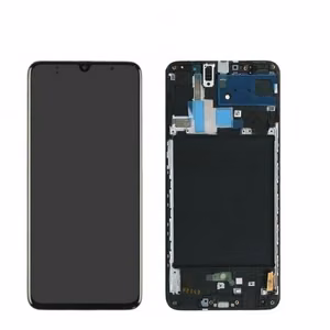 LCD displejs saderīgs ar Samsung A705 2019 A70 melns ar rāmi HQ