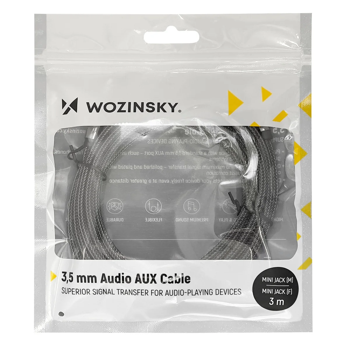 Wozinsky AUX mini jack pagarinātāja iepakojums