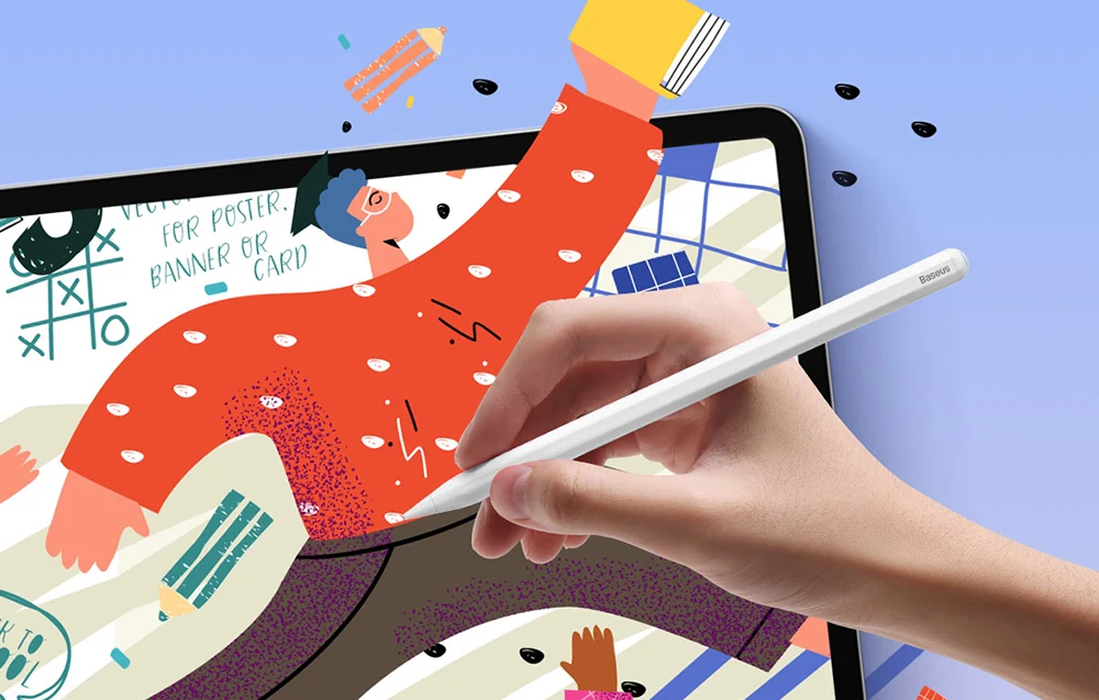 Baseus Smooth Writing 2 stylus used for drawing on an iPad