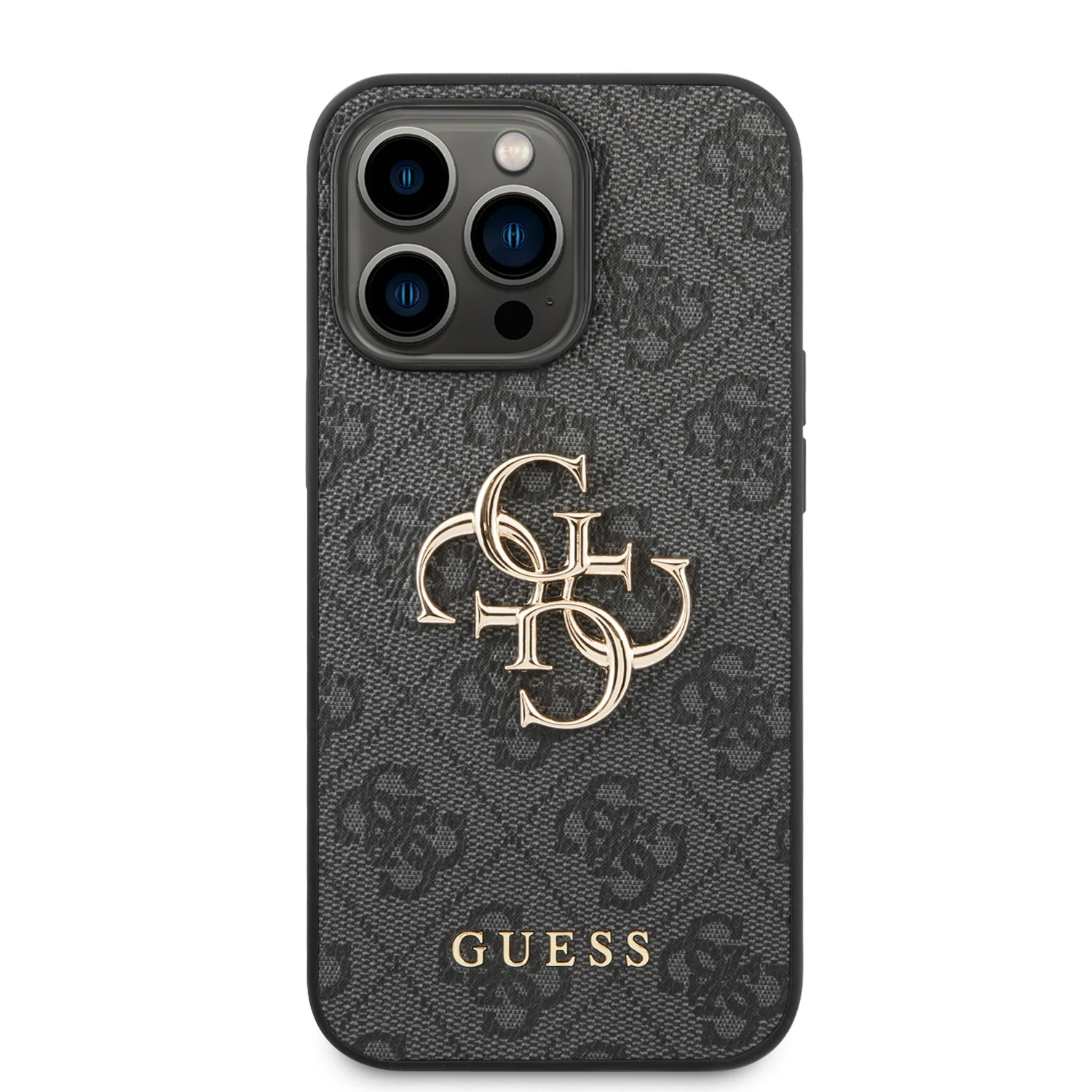 Guess 4G Big Metal Logo чехол для iPhone 14 Pro - серый