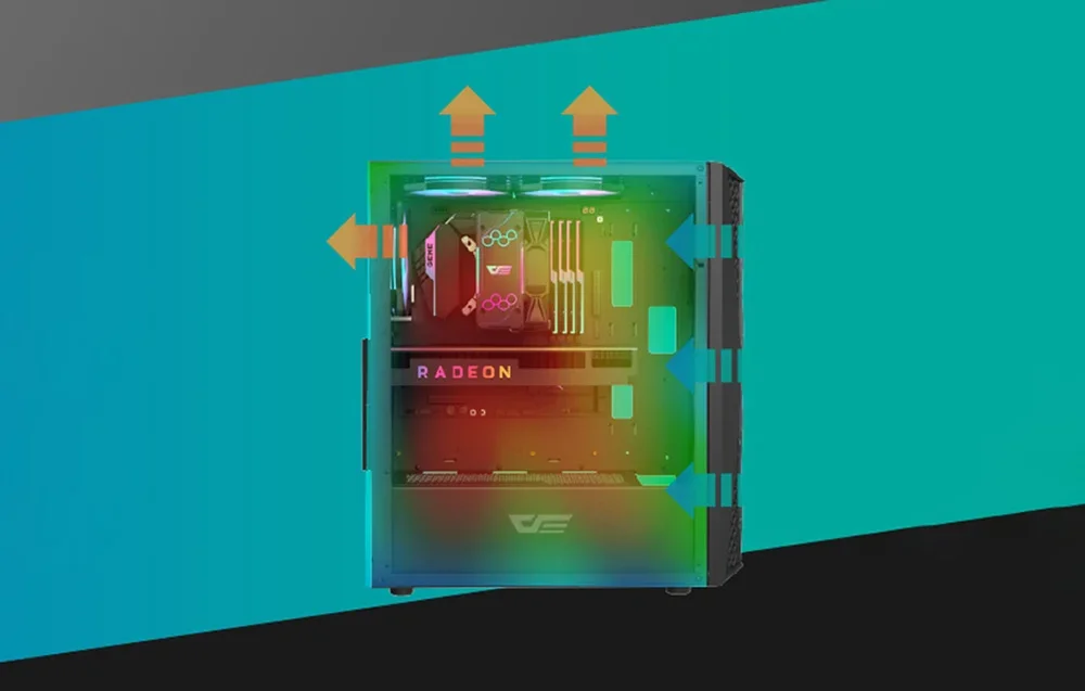 Darkflash C6 ARGB ventilatori korpusā