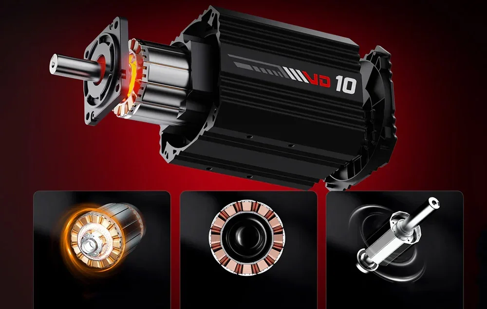 VD10 stūres bāze ar tās daļu tuvplānu.