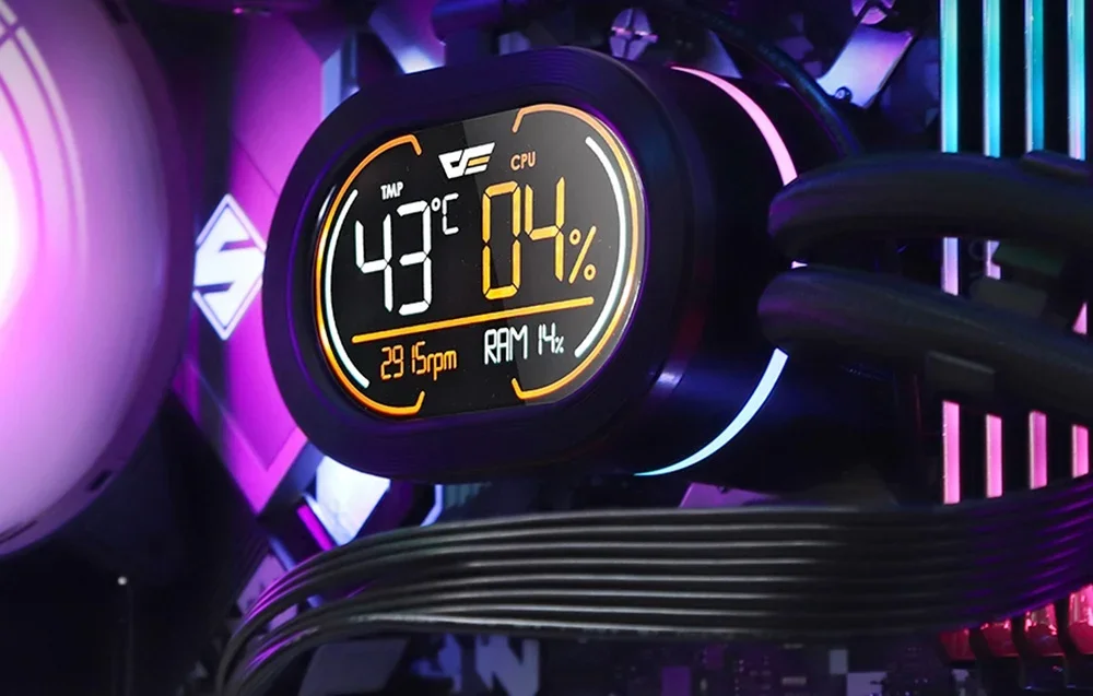 Ūdens dzesētāja ar apgaismojumu tuvplāns