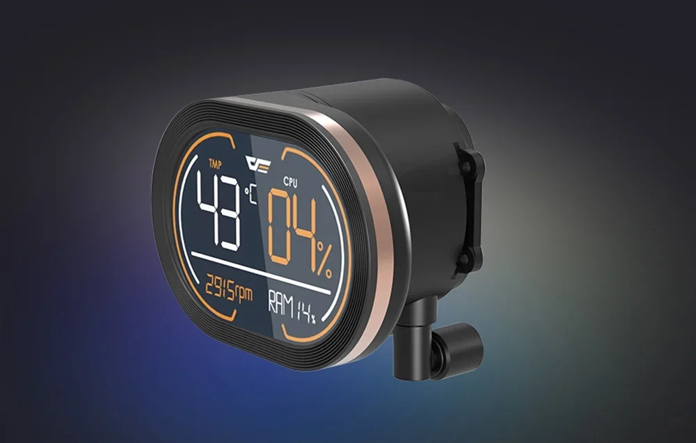 Ūdens dzesētāja segmentu ekrāns tumšā fonā