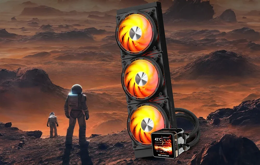 Ūdens dzesētājs ar IPS ekrānu, blakus astronautiem