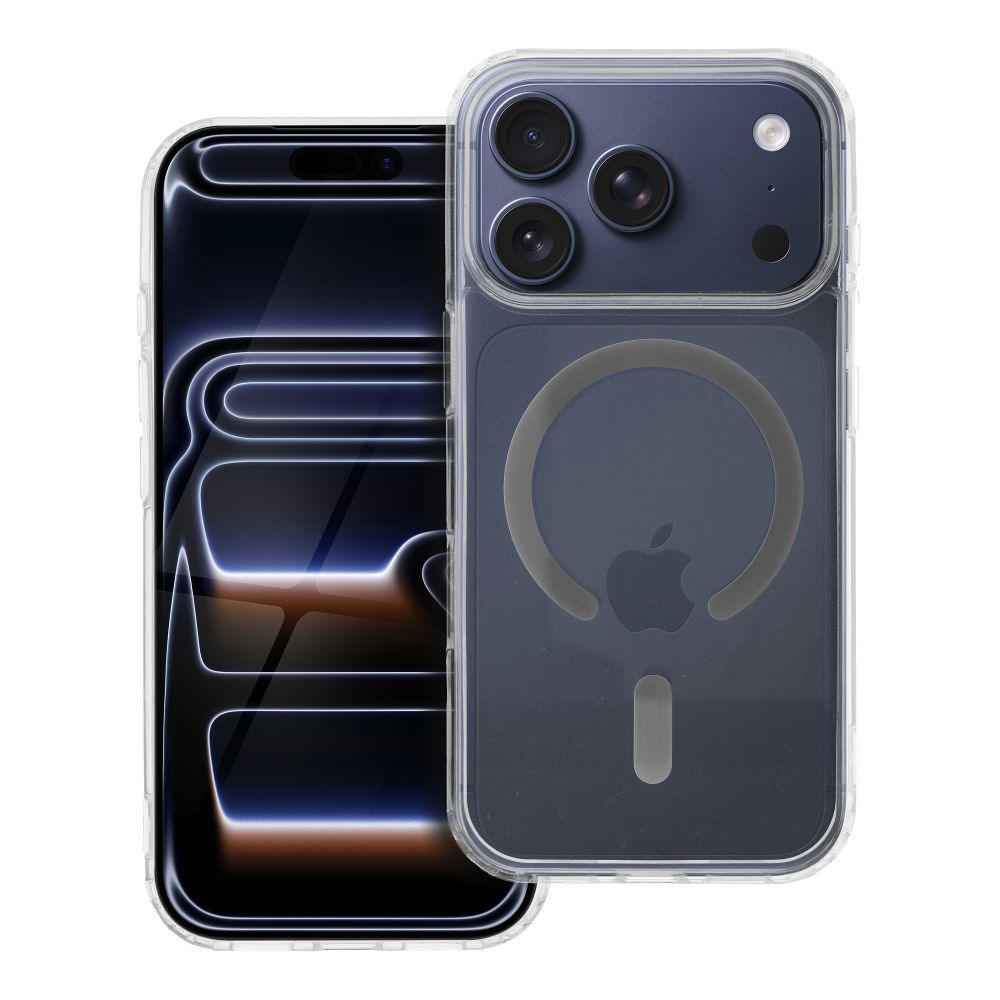 Drop Glue Krāsains Gredzens Magnētiskais Viedtālruņa apvalks saderīgs ar MagSafe IPHONE 17 Pro pelēka