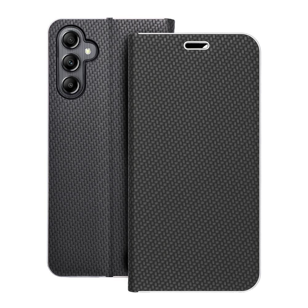 LUNA Book Carbon viedtālruņa apvalks SAMSUNG A14 4G / A14 5G melns