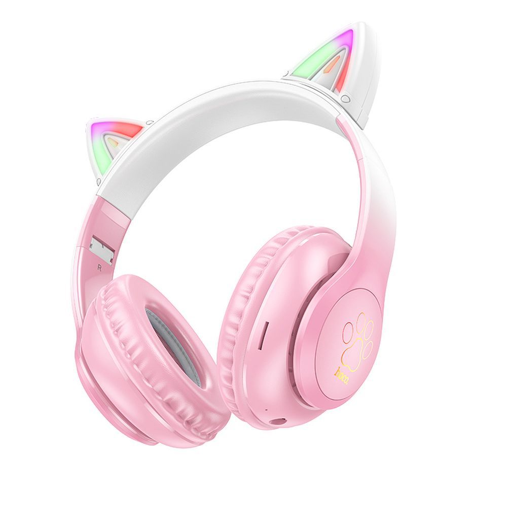 HOCO bezvadu Bluetooth austiņas W42 Cat Ear rozā