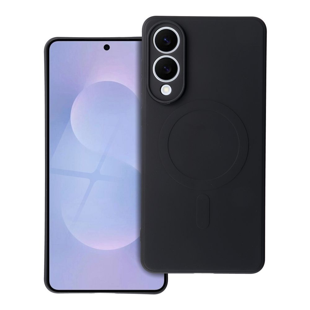 SILICONE MAG COVER viedtālruņa apvalks saderīgs ar Magnētisko SAMSUNG S25 Edge melna