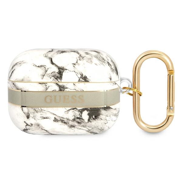 Guess GUAPHCHMAG AirPods Pro apvalks pelēks/pelēks Marmora Siksniņu kolekcija
