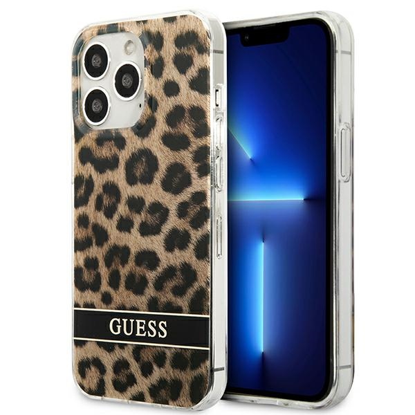 Guess GUHCP13LHSLEOW iPhone 13 Pro / 13 6.1" brūns/brūns cietais apvalks Leopards