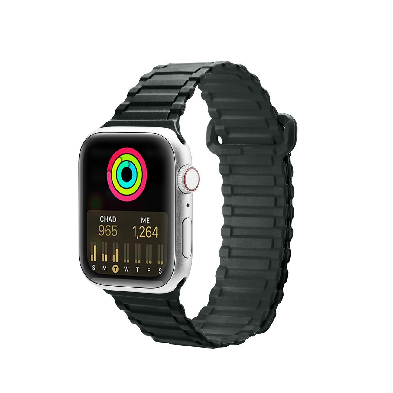 Dux Ducis siksniņa (bruņota versija) Apple Watch SE siksniņa, 9, 8, 7, 6, 5, 4, 3, 2, 1 (41, 40, 38 mm) silikona magnētiskā aproce zaļa