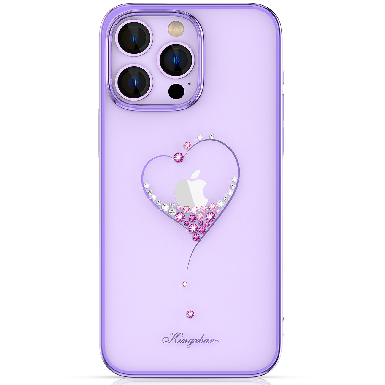 Kingxbar Wish Series silikonais viedtālruņa apvalks iPhone 14 Plus ar Swarovski kristāliem violeta krāsā