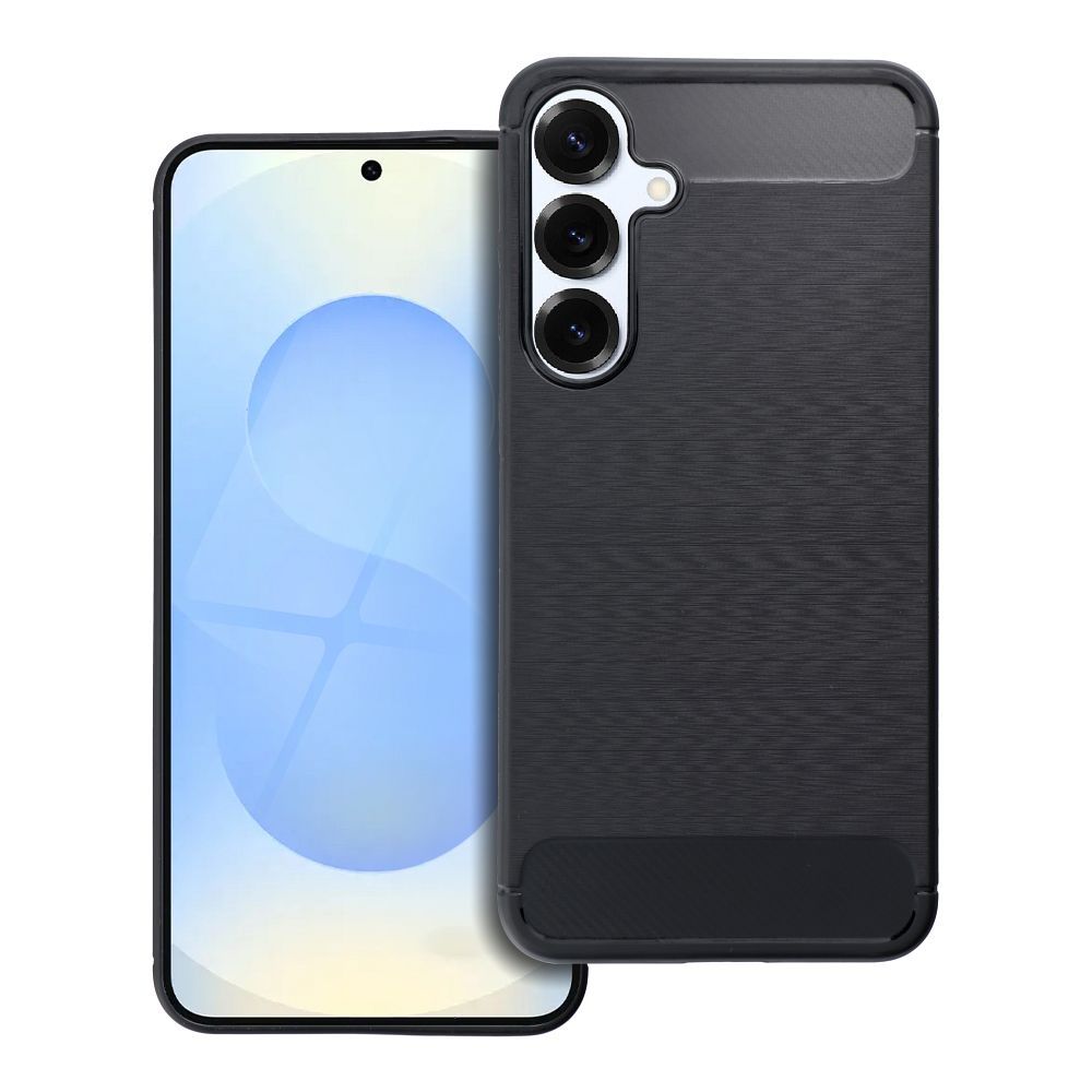 Oglekļa šķiedras apvalks viedtālrunim SAMSUNG S25 Plus - melns