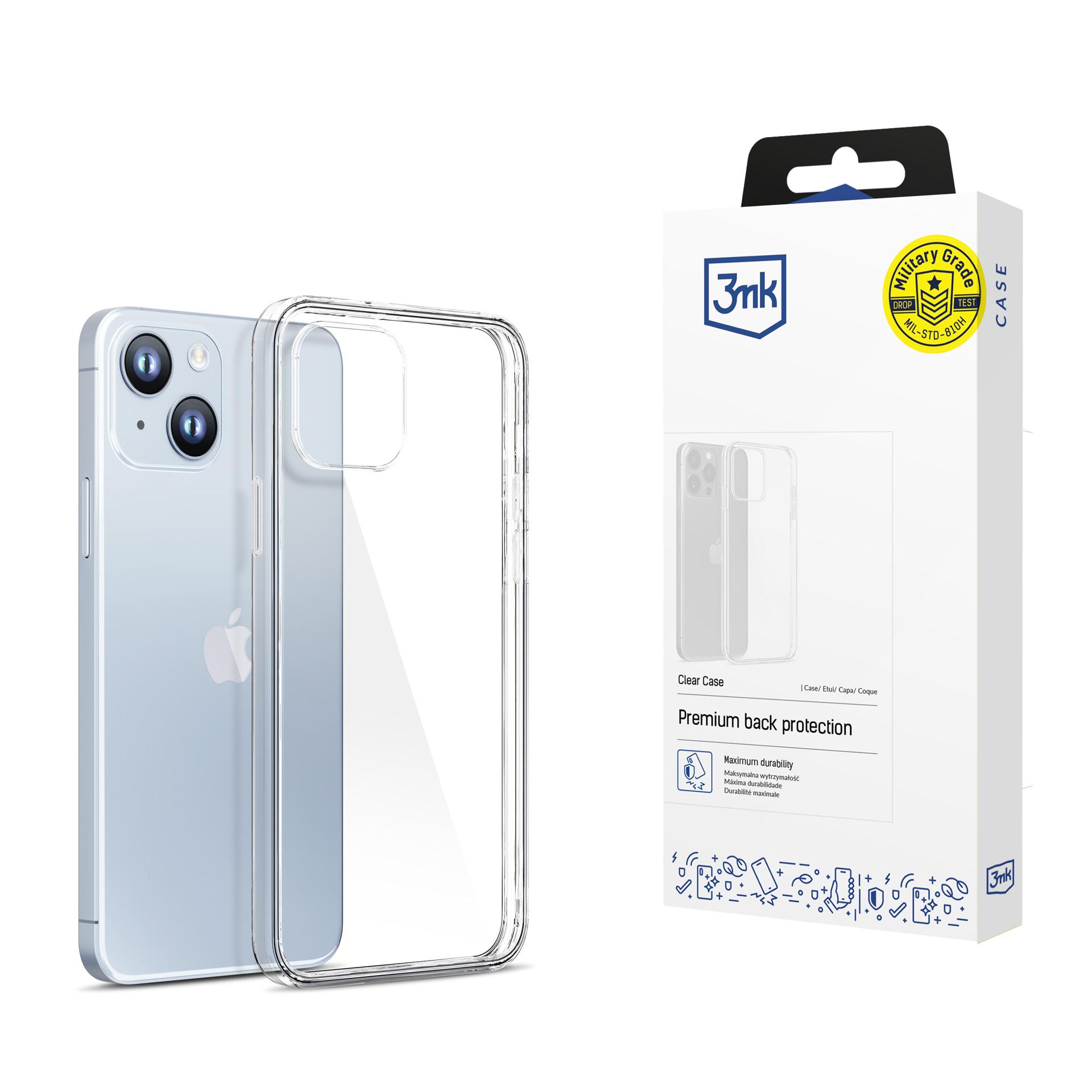 Viedtālruņa apvalks iPhone 14 silikona no 3mk Clear Case sērijas - caurspīdīgs
