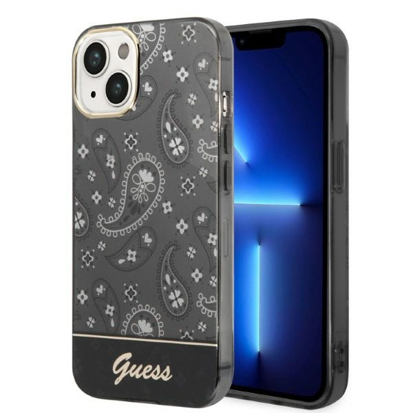 Guess GUHCP14MHGBNHK iPhone 14 Plus 6.7 "melns/melns cietais apvalks Bandana Paisley