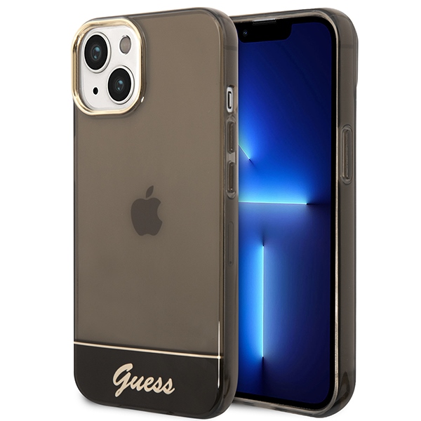 Guess GUHCP14MHGCOK iPhone 14 Plus 6.7 "melns/melns cietais apvalks Translucent