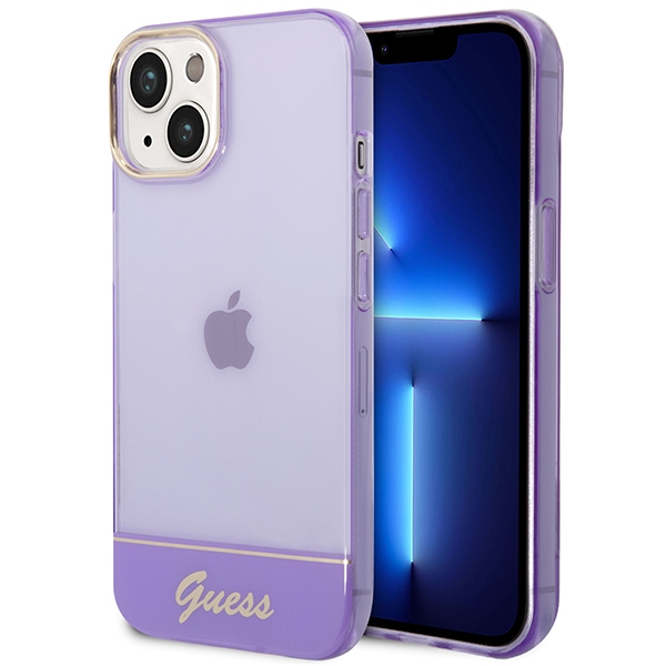 Guess GUHCP14MHGCOU iPhone 14 Plus 6.7 "violets/violets cietais apvalks Translucent