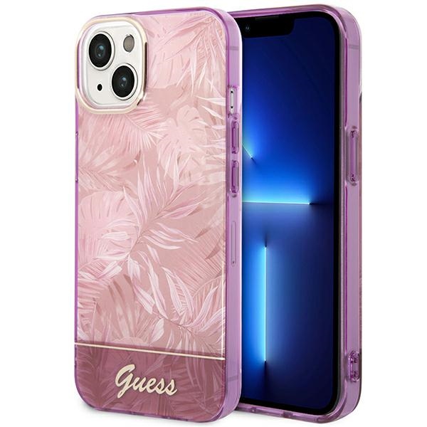 Guess GUHCP14MHGJGHP iPhone 14 Plus 6.7 "rozā/rozā cietais apvalks Jungle Collection