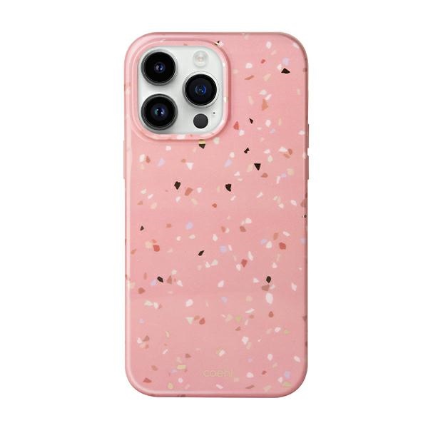 Uniq Coehl Terrazzo viedtālruņa apvalks iPhone 14 Pro - rozā